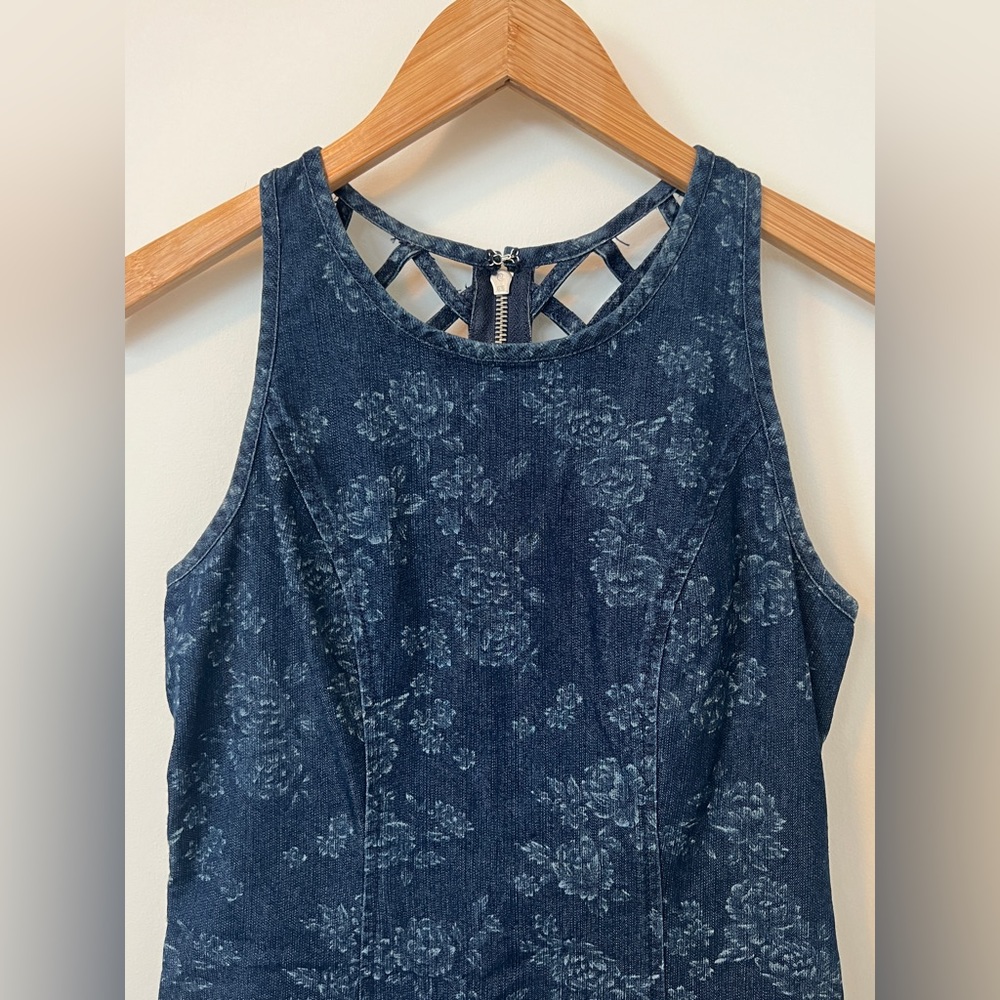 Dark denim dress with flowers - small - Picture 6 of 6